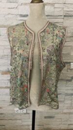 Gilet en sari perlé et brodé