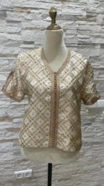 Tunique en sari avec cristaux de Swarovski
