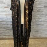 Kimono long en tlija noir et or