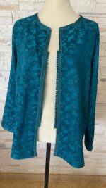 Veste en brocard bleu canard