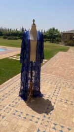 Kimono long en tlija bleu roi