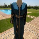 Caftan en crêpe bleu