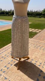Jupe en sequins argenté